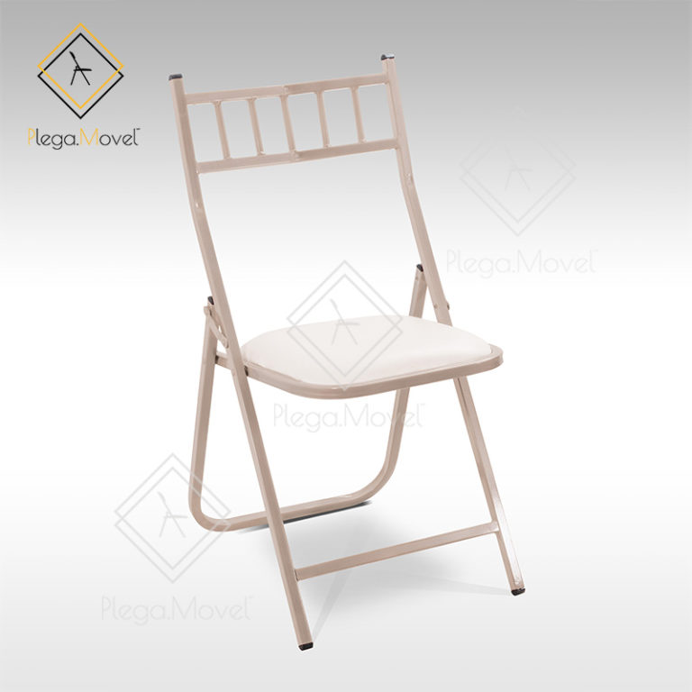 Silla Tiffany Plegable Beige Vinil Beige Plega Movel